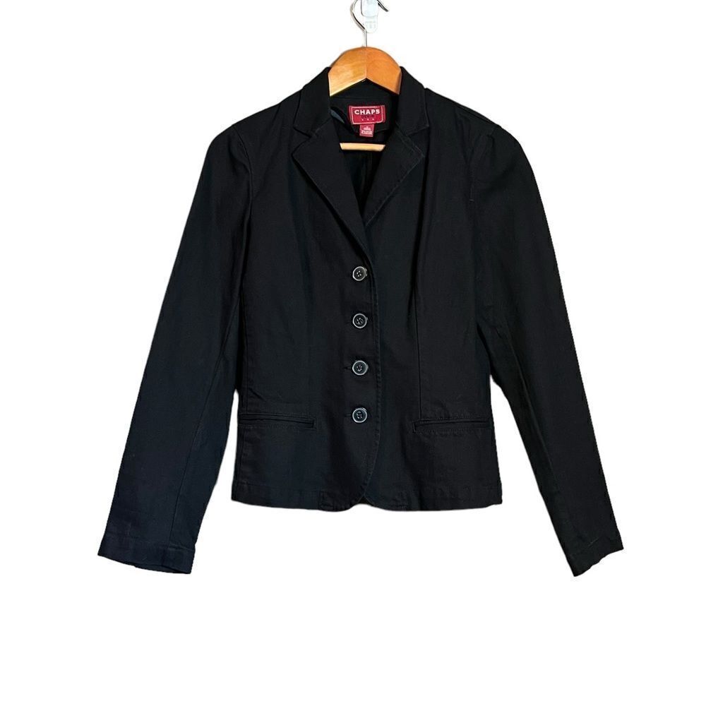 NWT! Chaps black denim jacket. Size small‎